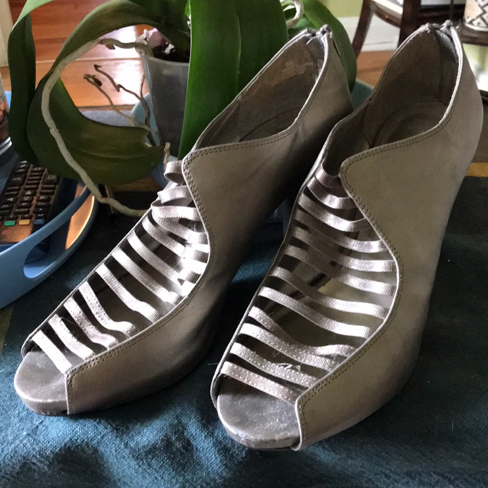 platinum strappy heels